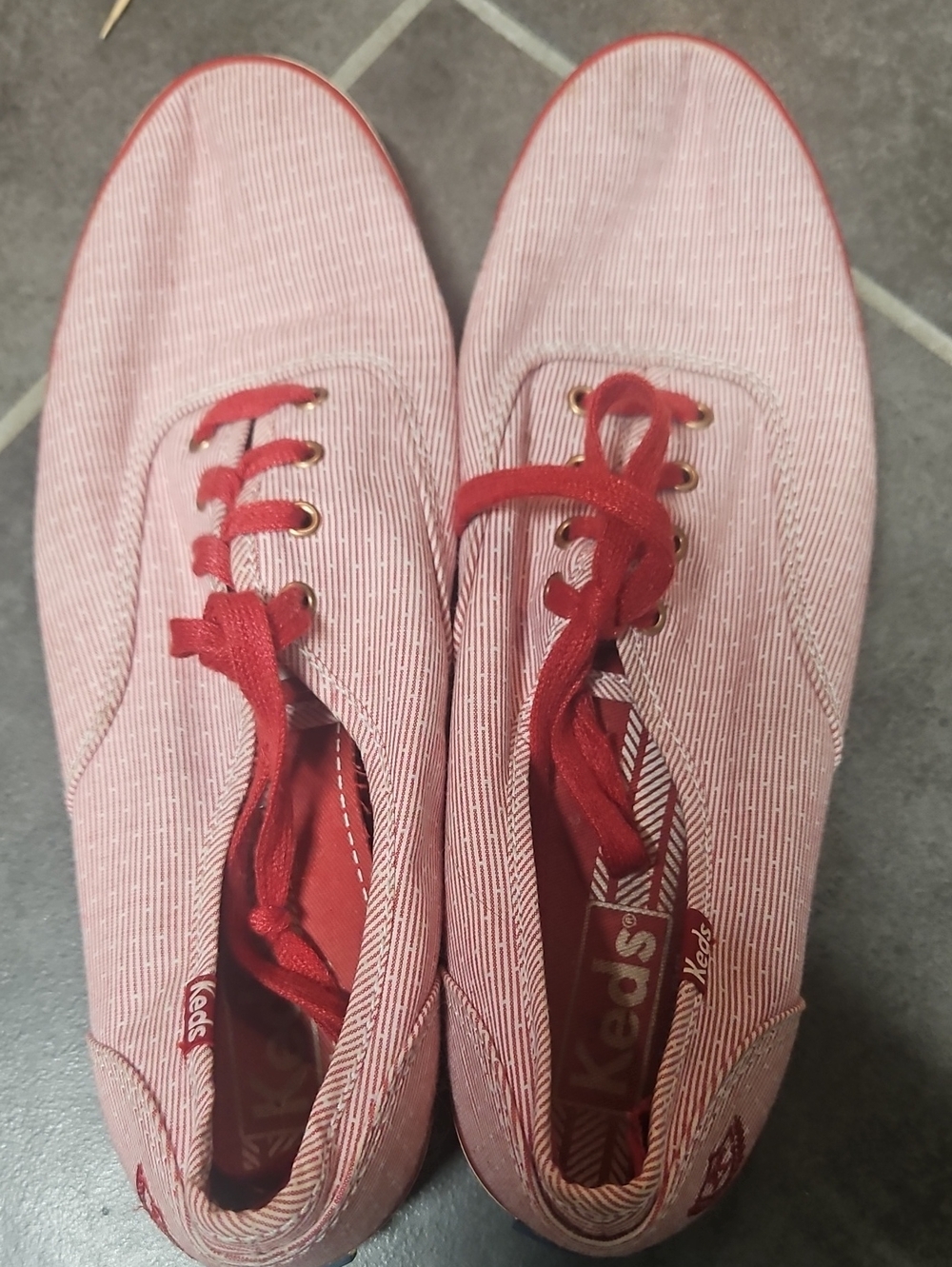 Keds Women's Striped Sneakers in Pink & Red